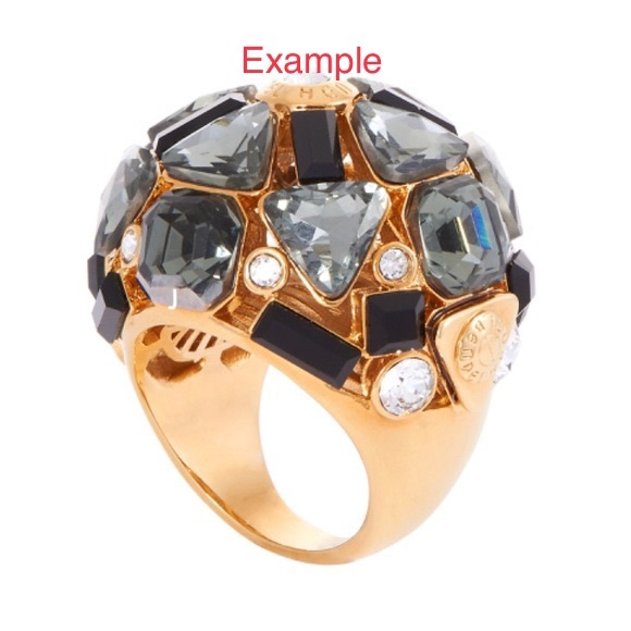 Henri Bendel Windsor Deb Gold Crystal Ring Size 9 - Picture 16 of 17